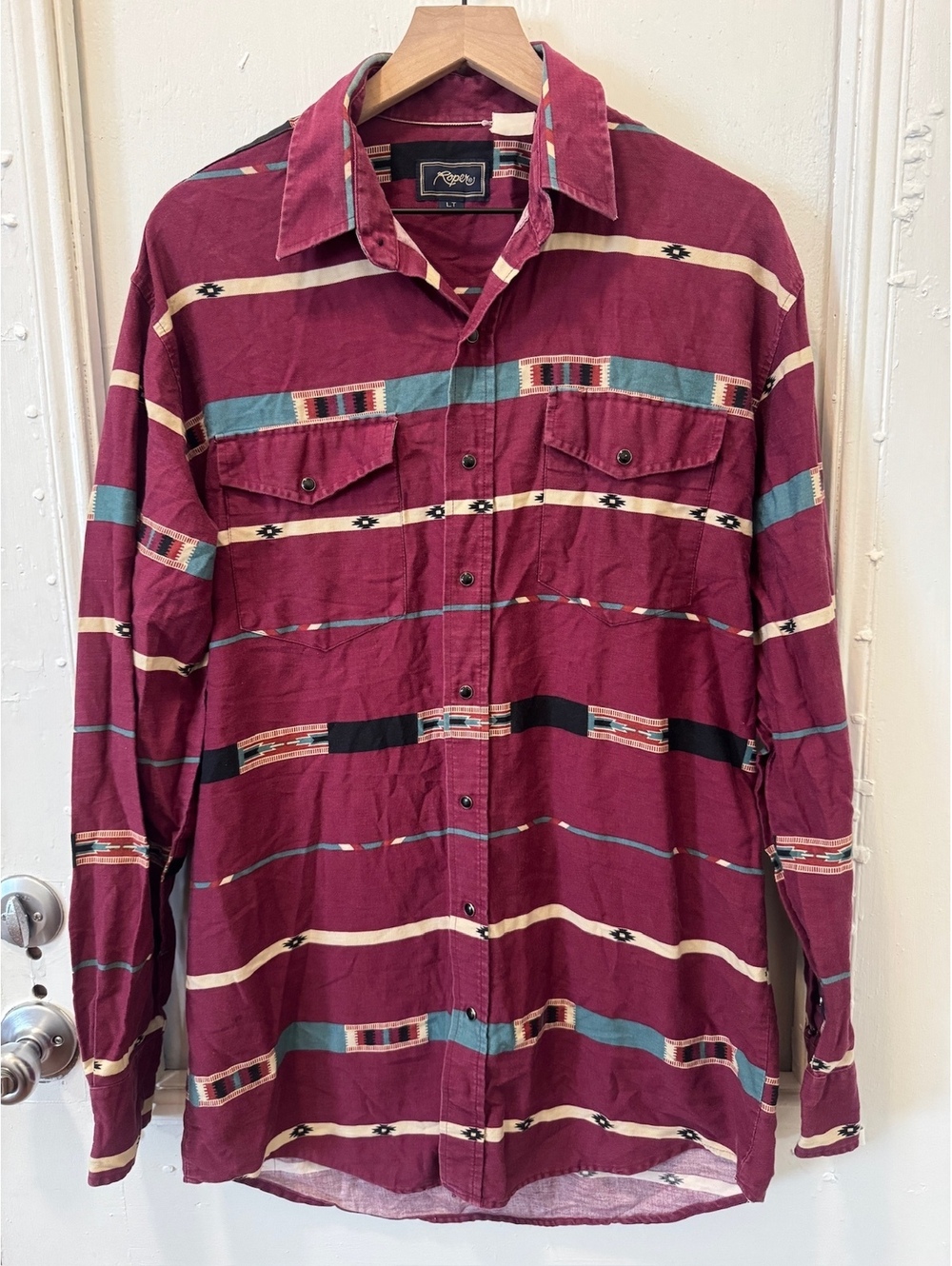 Roper Aztec Print Snap Front Western Shirt